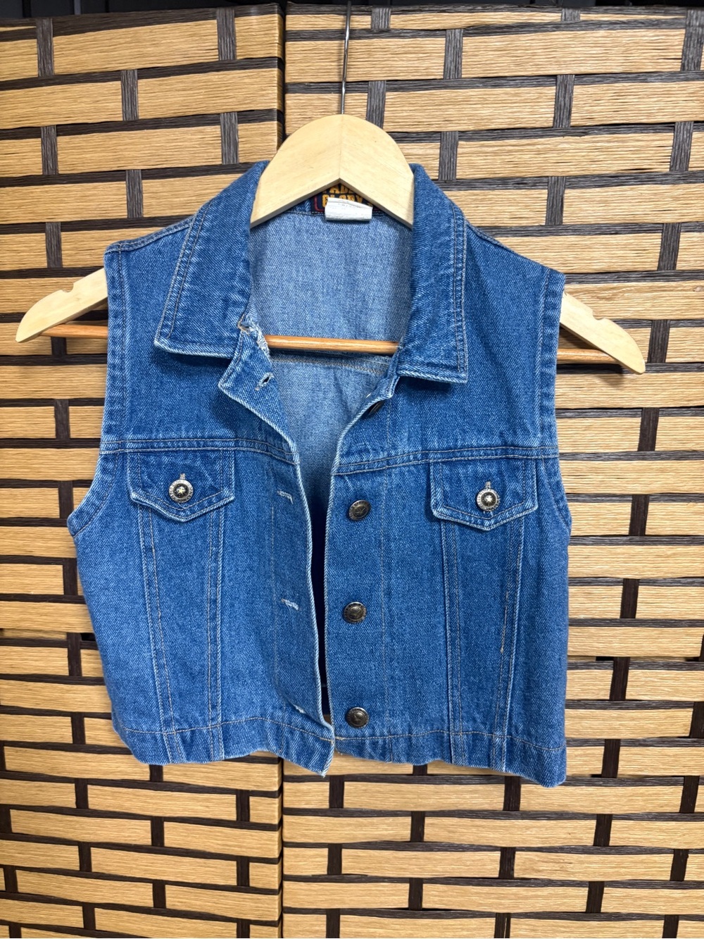 Faded glory denim vest girls size 14